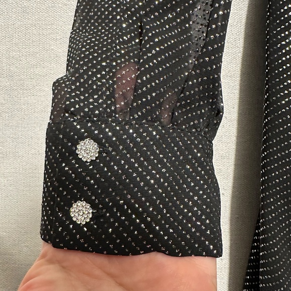 Zara Sheer Glittery Midi Dress - size L - Picture 5 of 8